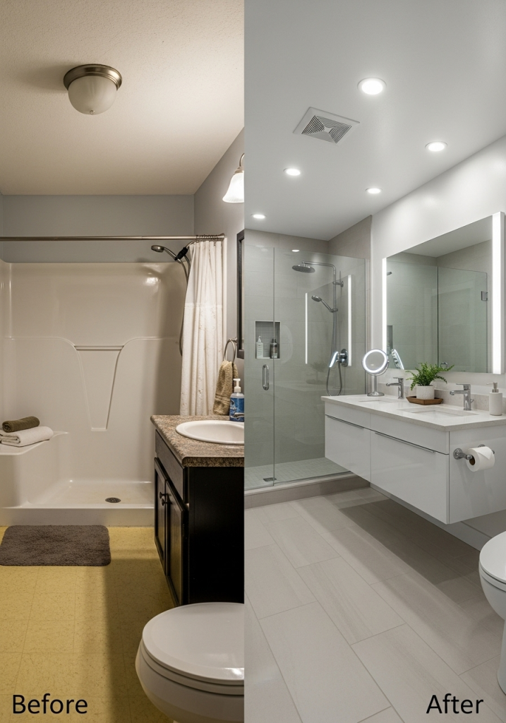 Common Full Bathroom Remodeling upgrades we see in North Texas homes.