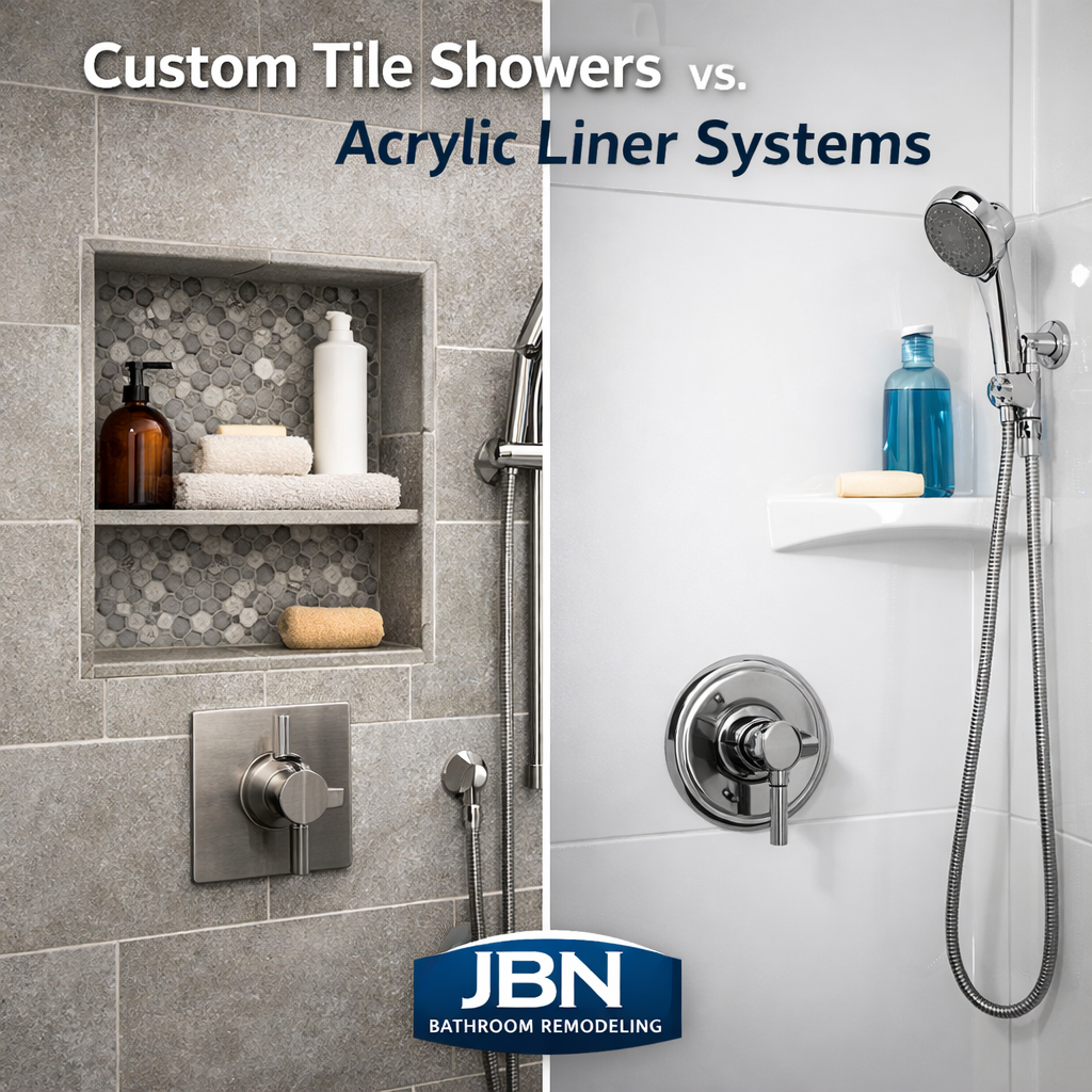 Custom Tile Showers vs. Acrylic Liner Systems
