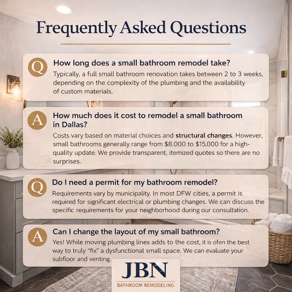 FAQ for a small bathroom remodeling