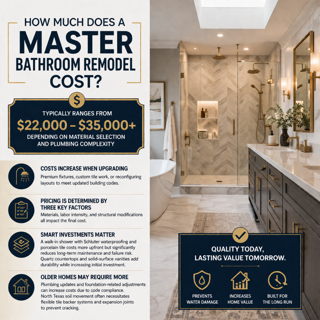 How much does a master bathroom remodel cost in {County}