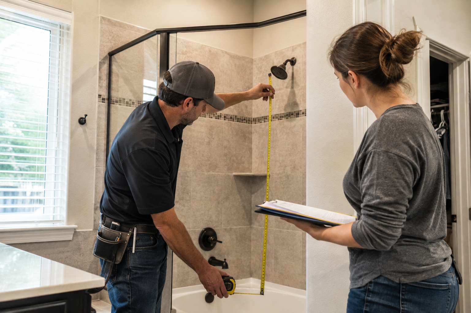 Bathroom Remodeling Flower Mound TX planning at the homeowner's property with JBN Bathroom Remodeling